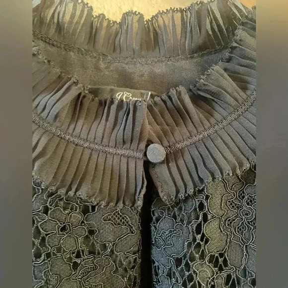 J Crew Lace Sleeveless Blouse, S, Black, Ruffles, Romantic Goth - Picture 6 of 8